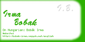 irma bobak business card