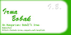 irma bobak business card